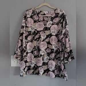 Chárter Club Top Blouse Women Size XXL ,3/4 Sleeve ,Pretty Sleeve, Spandex.